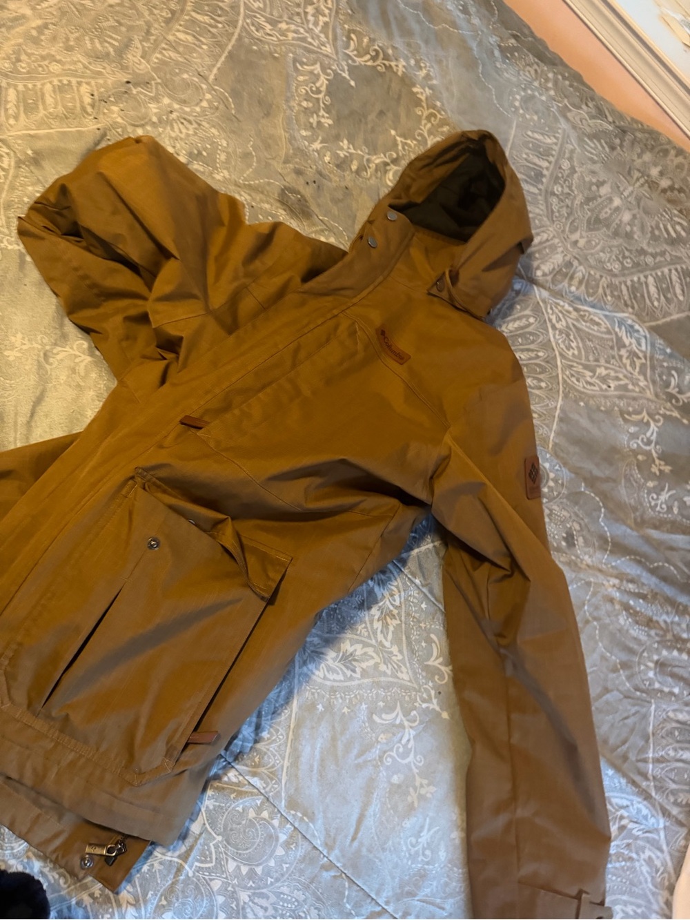 Columbia Brown Hooded Raincoat Jacket